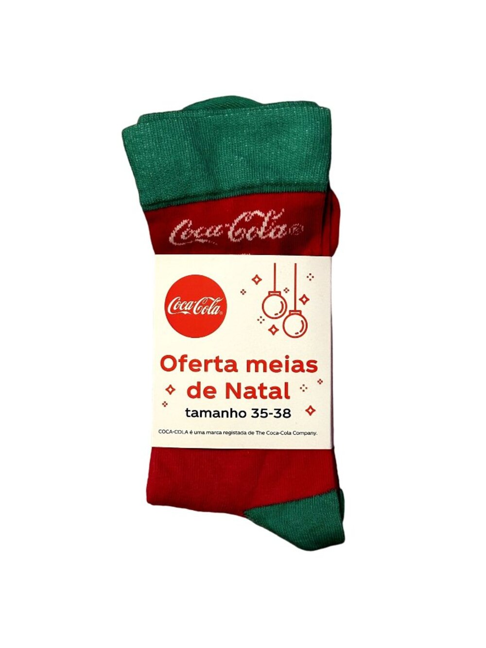 Coca Cola Holiday Crew Socks Christmas Coke Bottle with Ribbon Green Red RARE